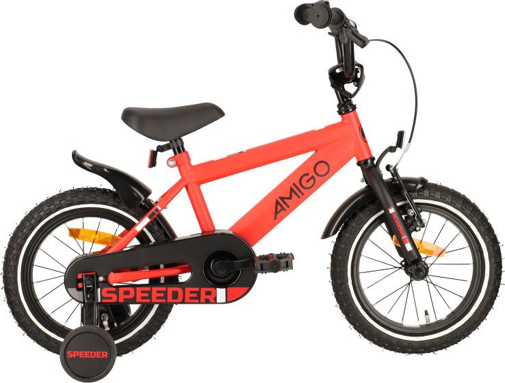 AMIGO Speeder Children's Bike 14 Inch with Handbrake Back Pedaling Handlebar - Afanaya